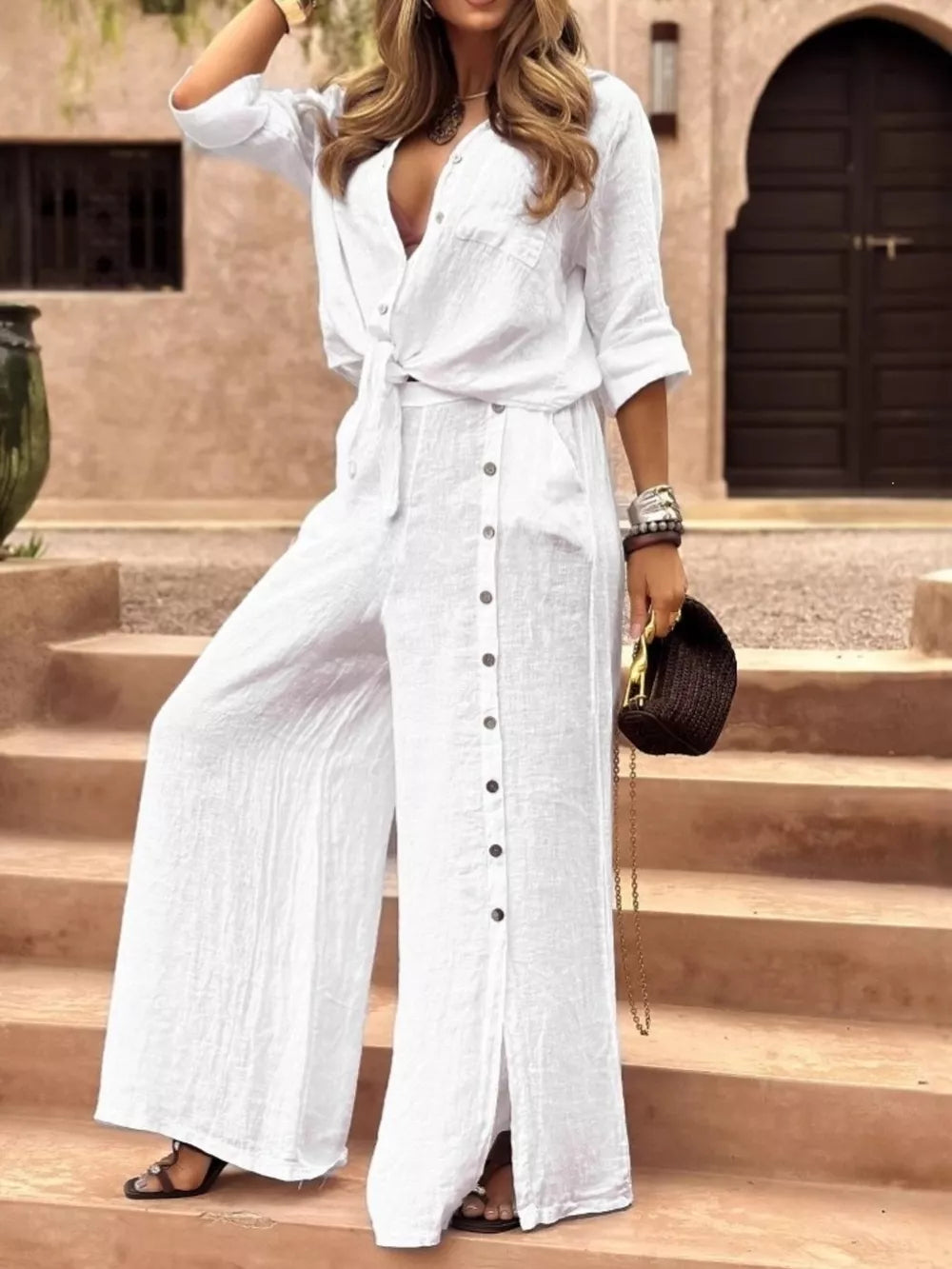 taupe pant set