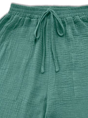 khaki wide-leg pants