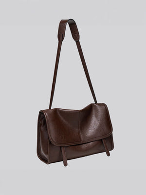 Brown with messenger bag with adjustable strap