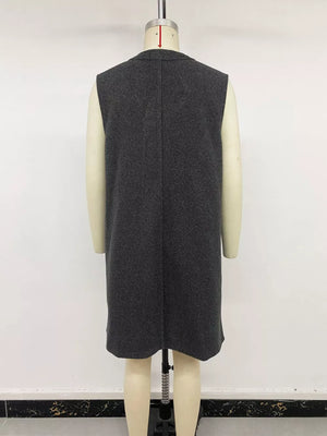 Sleeveless Longline Vest Coat option 7