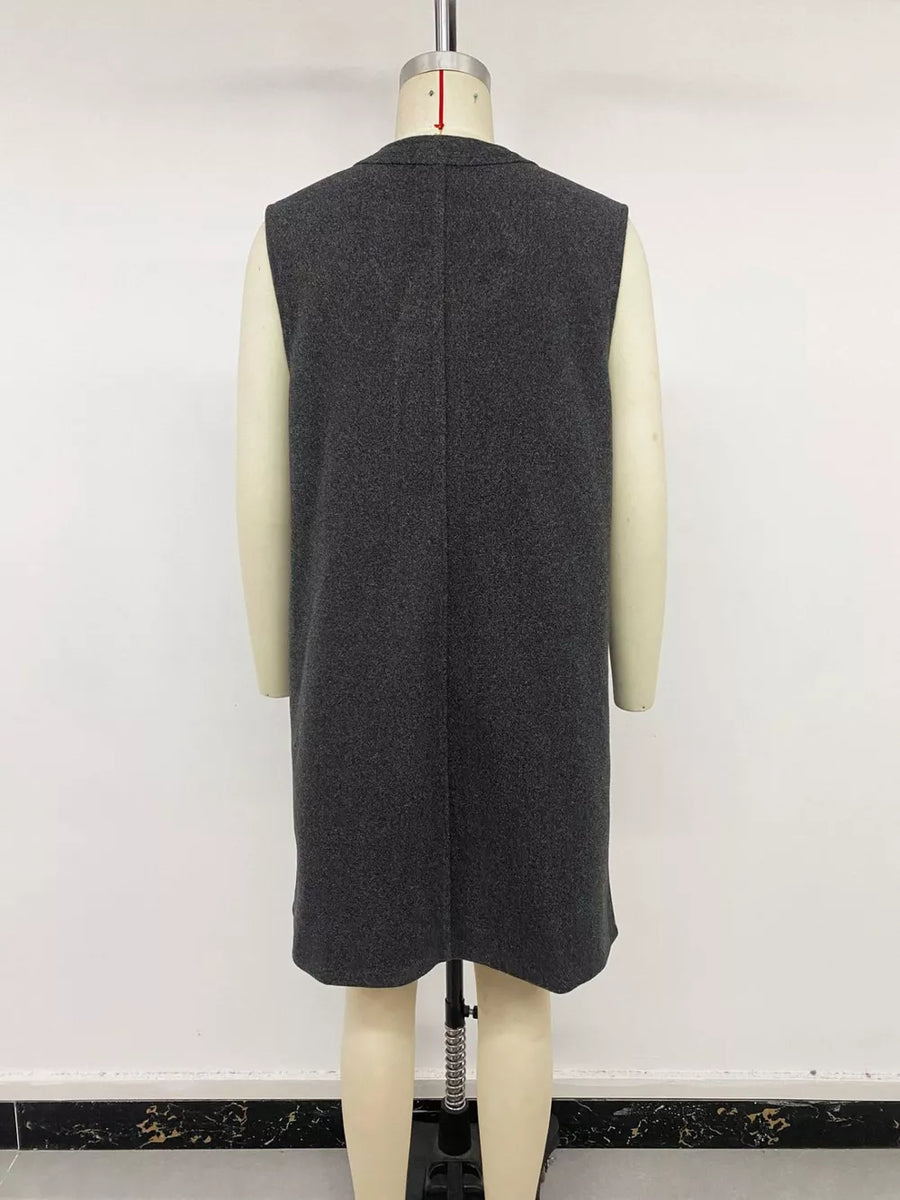 Sleeveless Longline Vest Coat option 7