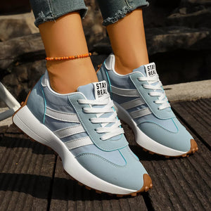 Round Toe Lace Up Sneakers in white with round toe
