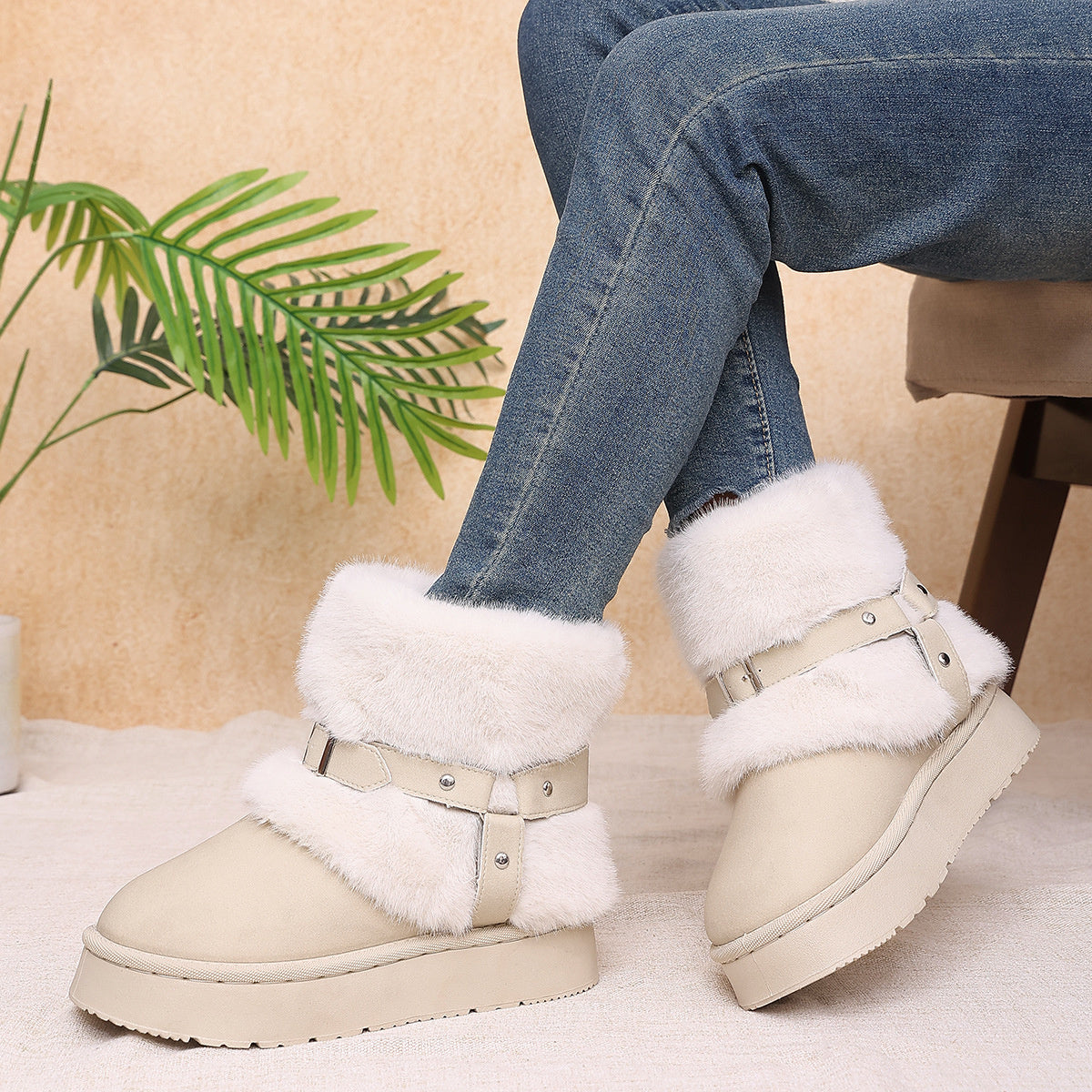 Polyester,Fluff,Rubber Imported Size &amp boots in camel with chunky silhouette