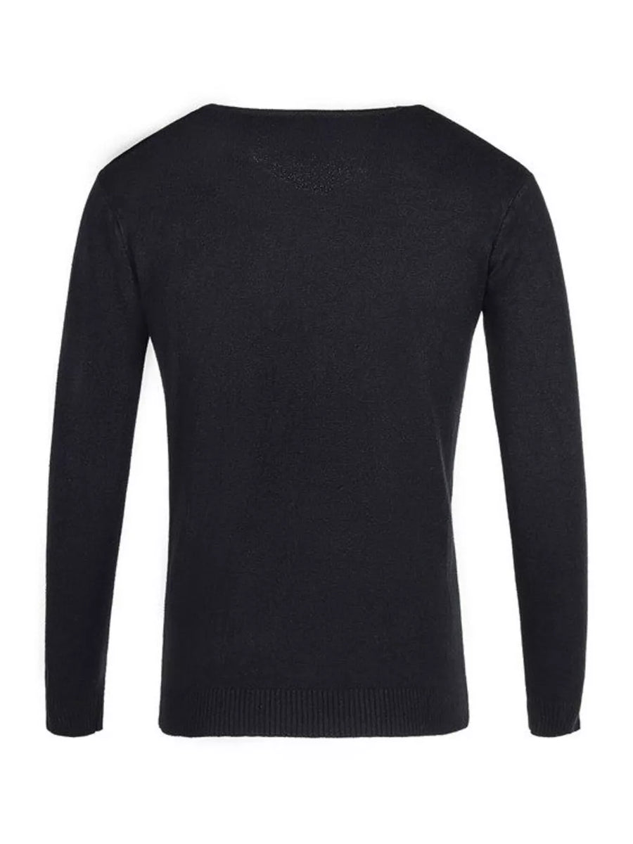 Men's Plus Size Solid Color Long Sleeve Knit Top in Burgundy