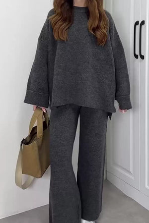 matching set in Taupe with oversized and hip-length