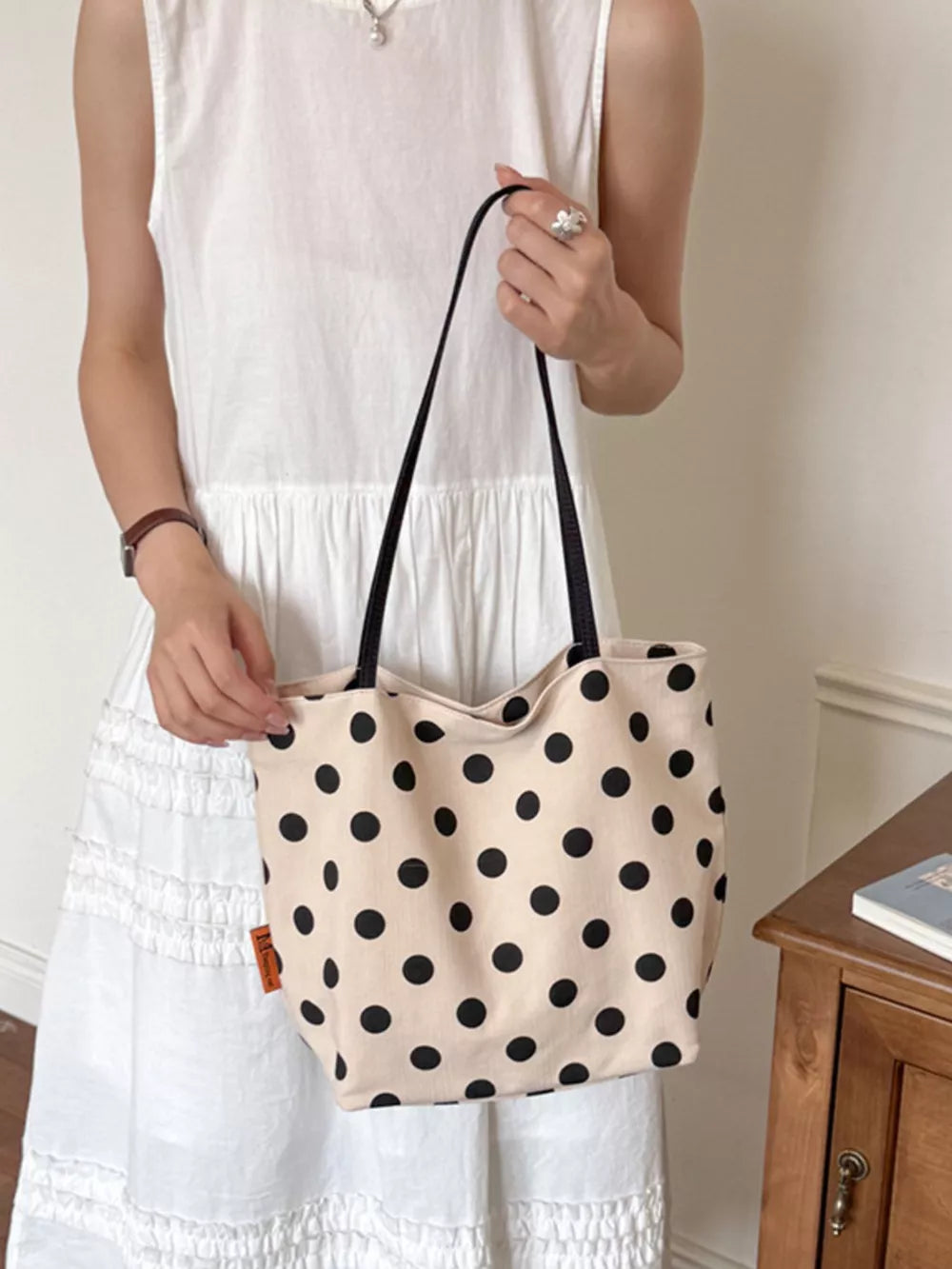 Cream Polka Dot Shoulder Bag