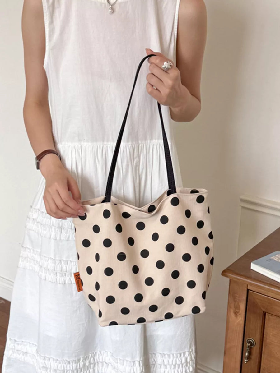Cream Polka Dot Shoulder Bag
