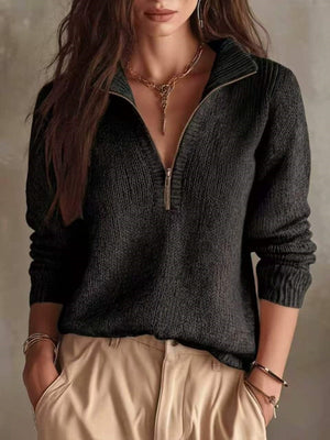 100% polyester Care instructions: Machine wash cold pullover sweater in Navy Blue with relaxed silhouette