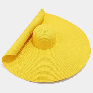 Oversized Wide Brim Straw Sun Hat in White with wide brim