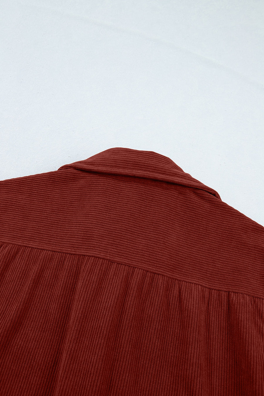 rust relaxed button-up shirt with collared