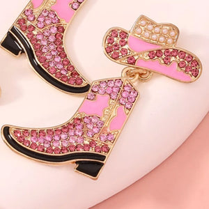 Pink earrings with 2 inches and post back