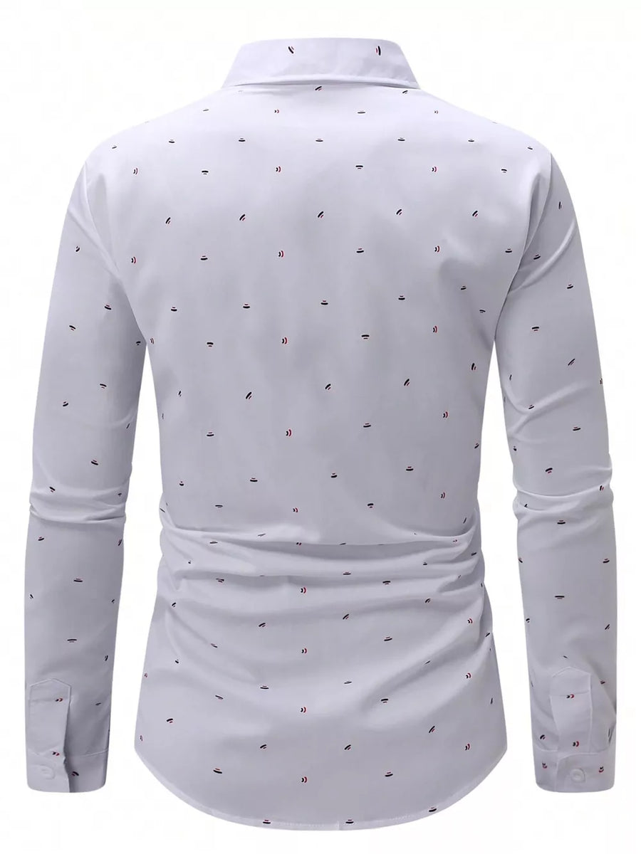 95%cotton, 5%spandex Care instructions: Machine wash cold button-up shirt in white with slim silhouette