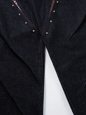 jeans featuring color-block in Black with 100% polyester Care instructions: Machine wash cold texture