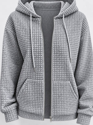 Gray zip hoodie