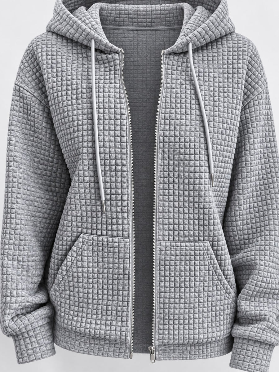 Gray zip hoodie