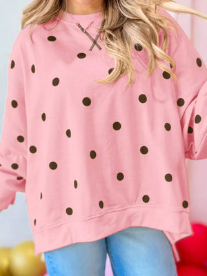 Blush Pink oversized sweatshirt with crew neck