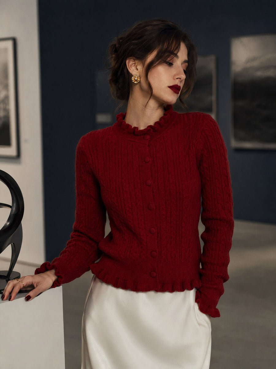 ivory cardigan featuring cable-knit and cable knit