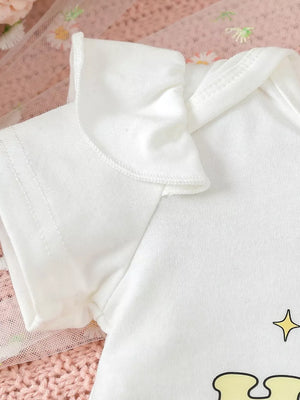 Children's Ruffled Short Sleeve Bodysuit And Shorts Set option 4