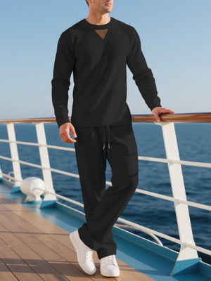 Army Green relaxed pajama set with crew neck