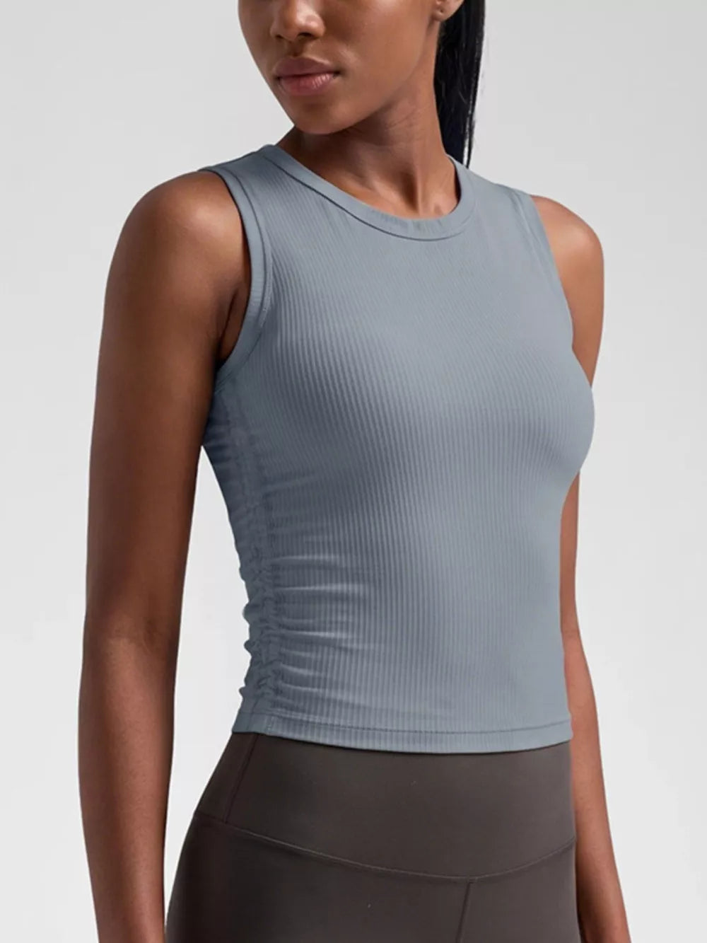 Air Force Blue athletic tank with cropped and pullover