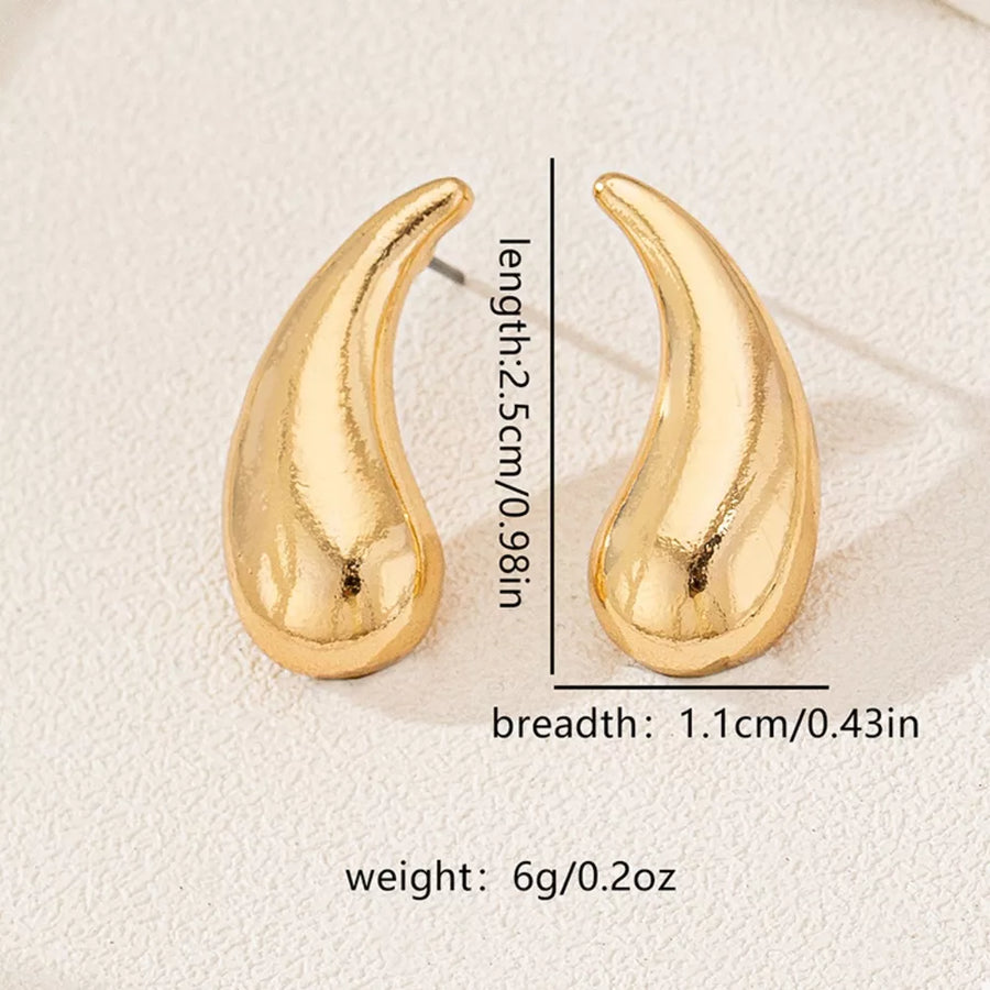 18K Gold-Plated, Alloy, Silver-plated Care instructions: Avoid wearing during ex earrings in Gold with curved teardrop