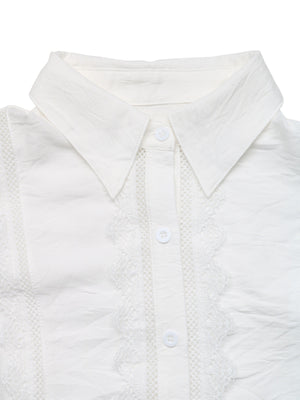 White regular button-down shirt with collared