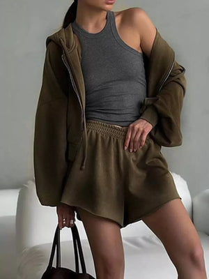 Light Gray with Zip-up Mini Jacket