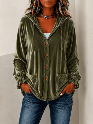 dusty rose hoodie with ruffled and long sleeve