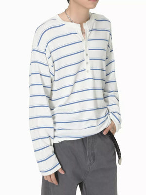 60% Acrylic, 28% Lyocell, 12% Linen Care instructions: Machine wash cold henley in Grey with relaxed silhouette