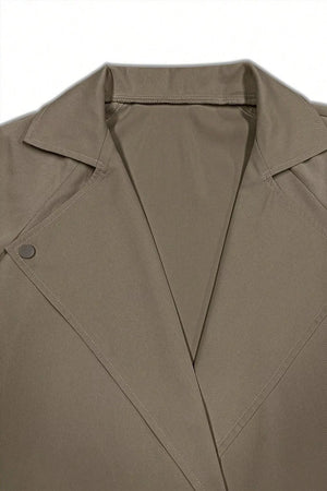 Wide Lapels Belted Trench Coat in camel with belted