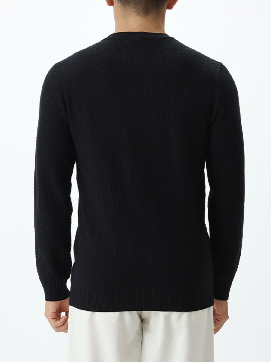 crewneck sweater in Army Green with lightweight and hip-length