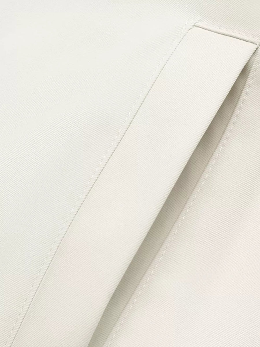 Cropped Faux Leather Jacket in White, view 12