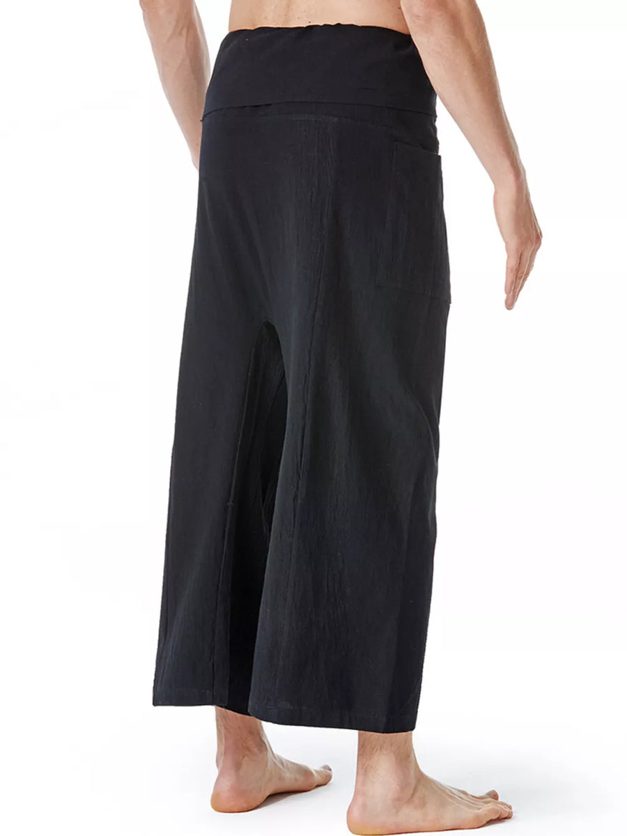 Men's Loose Fit Sweatpants With Tie Waist in Coffee