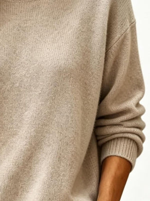 Sky Blue pullover sweater with hip-length and pullover