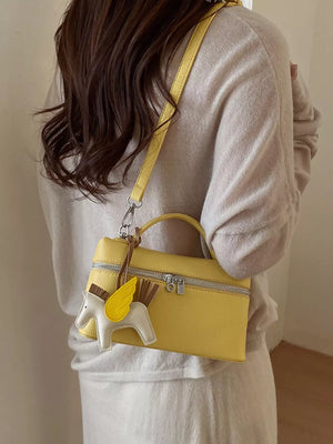 Yellow with Adjustable Strap Crossbody Bag