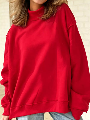 50% viscose, 50% polyester Care instructions: Machine wash cold sweatshirt in Pastel Yellow with oversized silhouette