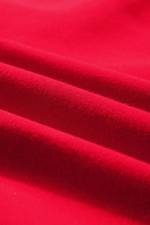 Red crewneck sweatshirt with soft fabric texture