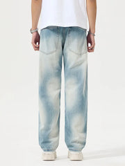 Light with Men's Distressed Relaxed Fit Jeans in Light