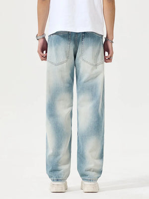 Light with Men's Distressed Relaxed Fit Jeans in Light
