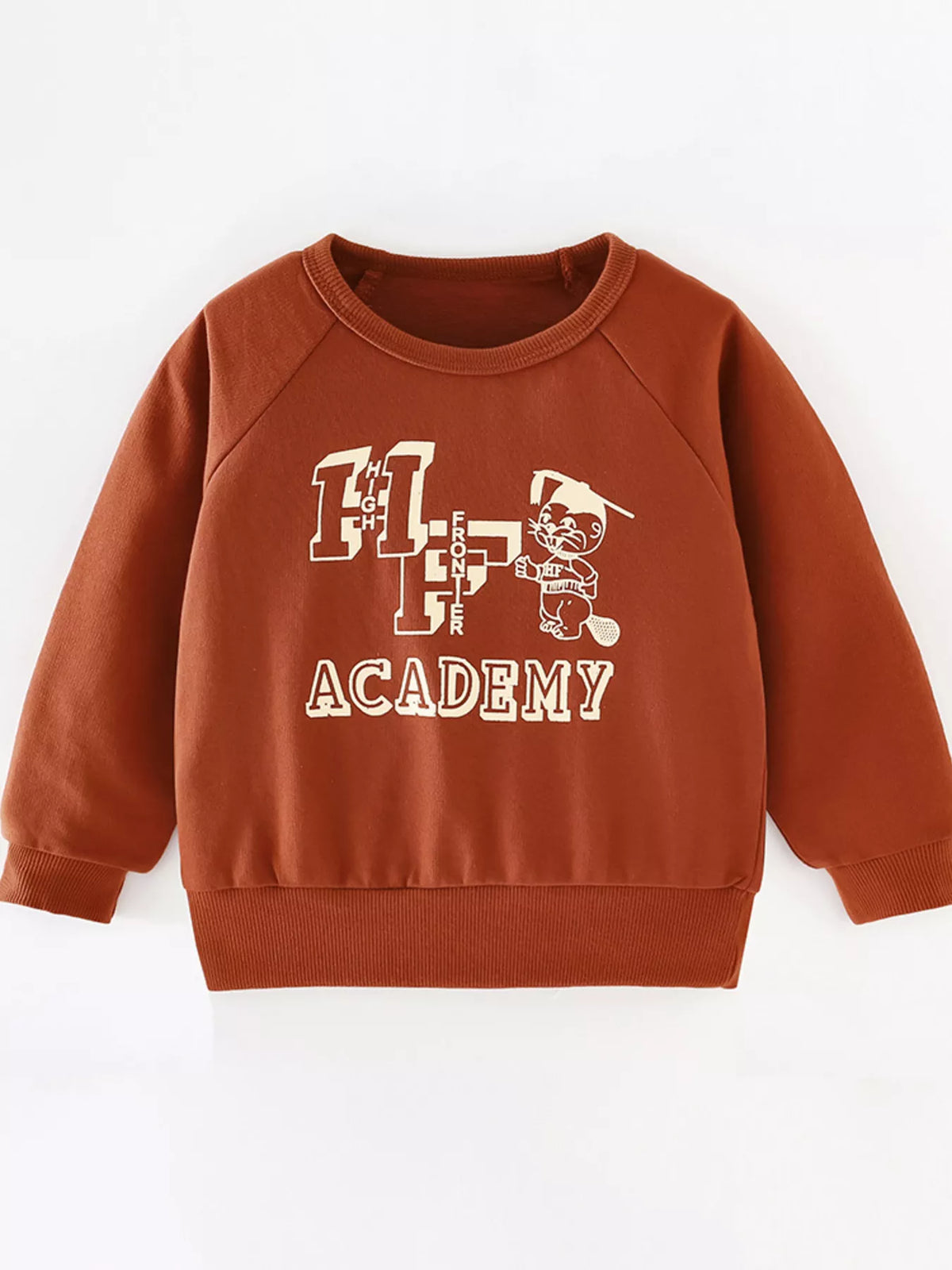 Rust graphic cotton sweatshirt with Academy print