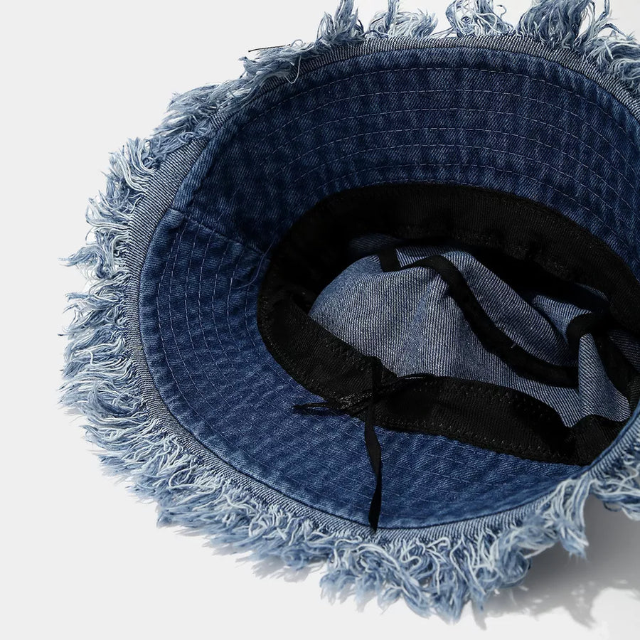 Denim Imported Size &amp hat in Denim Dark Blue with relaxed silhouette