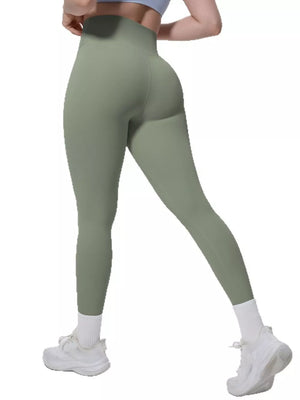 Brown leggings with ankle-length and elastic
