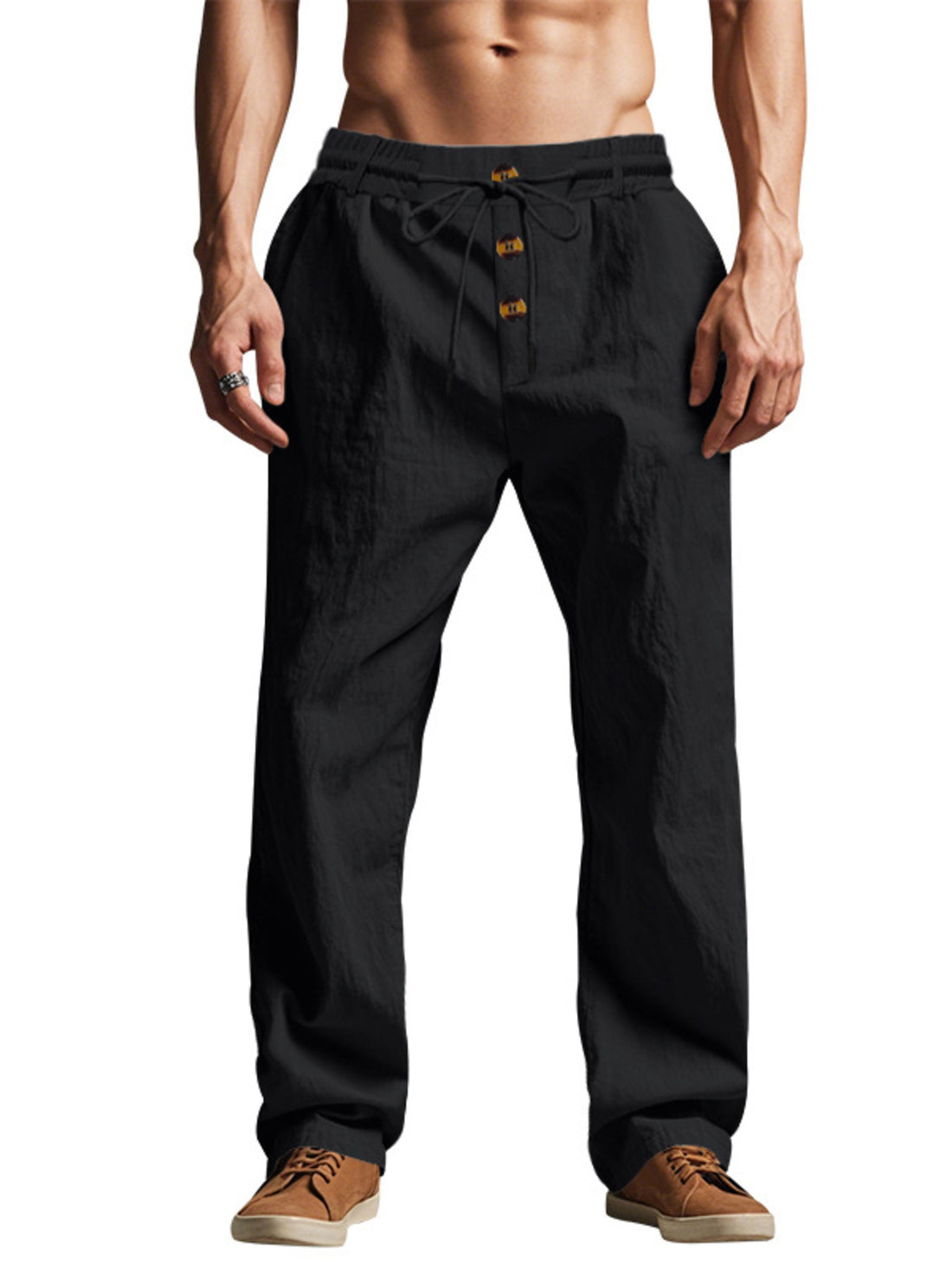 Light Blue pants with full-length and drawstring