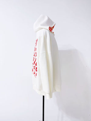 zip hoodie featuring lips-print in Black with 100% polyester Care instructions: Machine wash cold texture