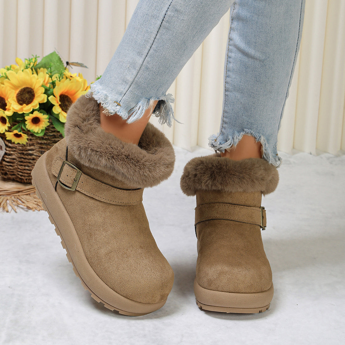 Polyester,Fluff,Rubber Imported Size &amp boots in camel with chunky silhouette