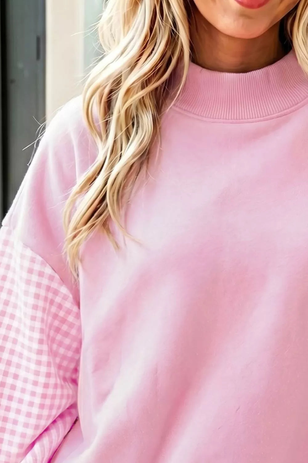 modern sweatshirt in chocolate brown with mock neck