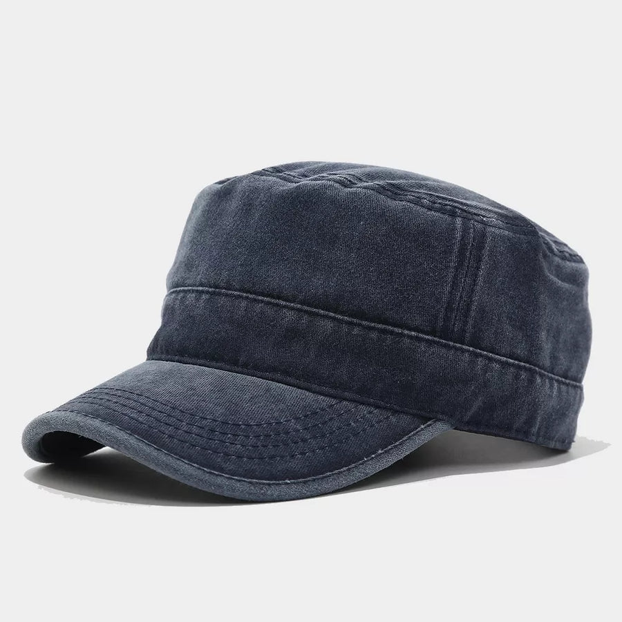 cotton Imported Size &amp hat in Navy Blue with fitted silhouette