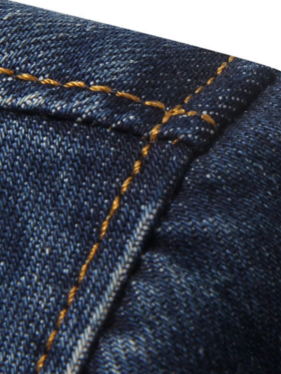 Men's denim blazer in Denim Blue with contrast stitching detail