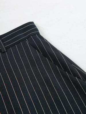 Stripes maxi skirt with side-zip and striped