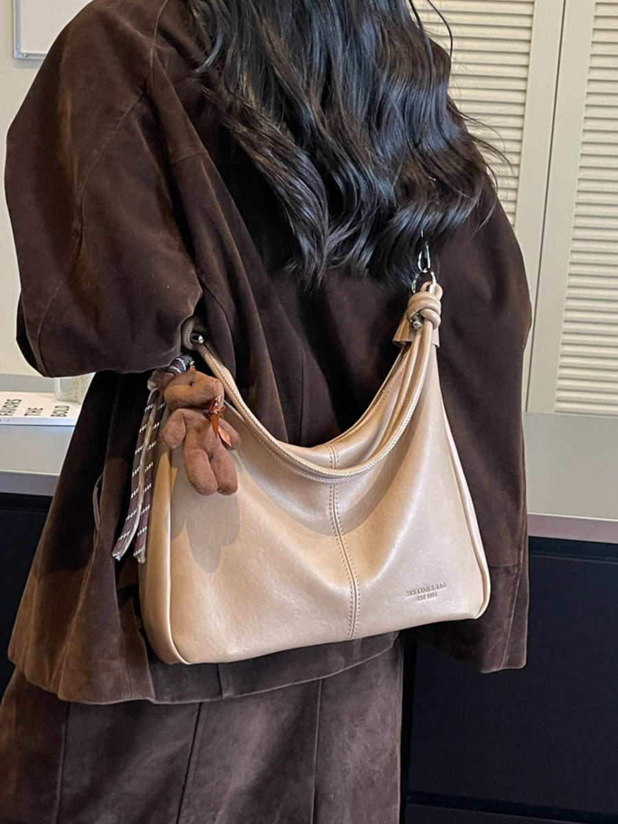 crossbody bag in Khaki with stitching detail and medium